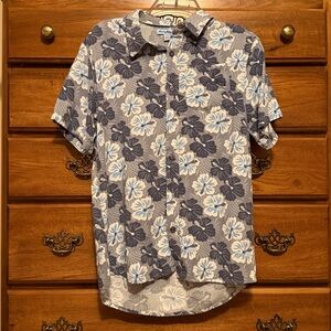 Boy’s Tommy Bahama Gray and Cream Floral Shirt